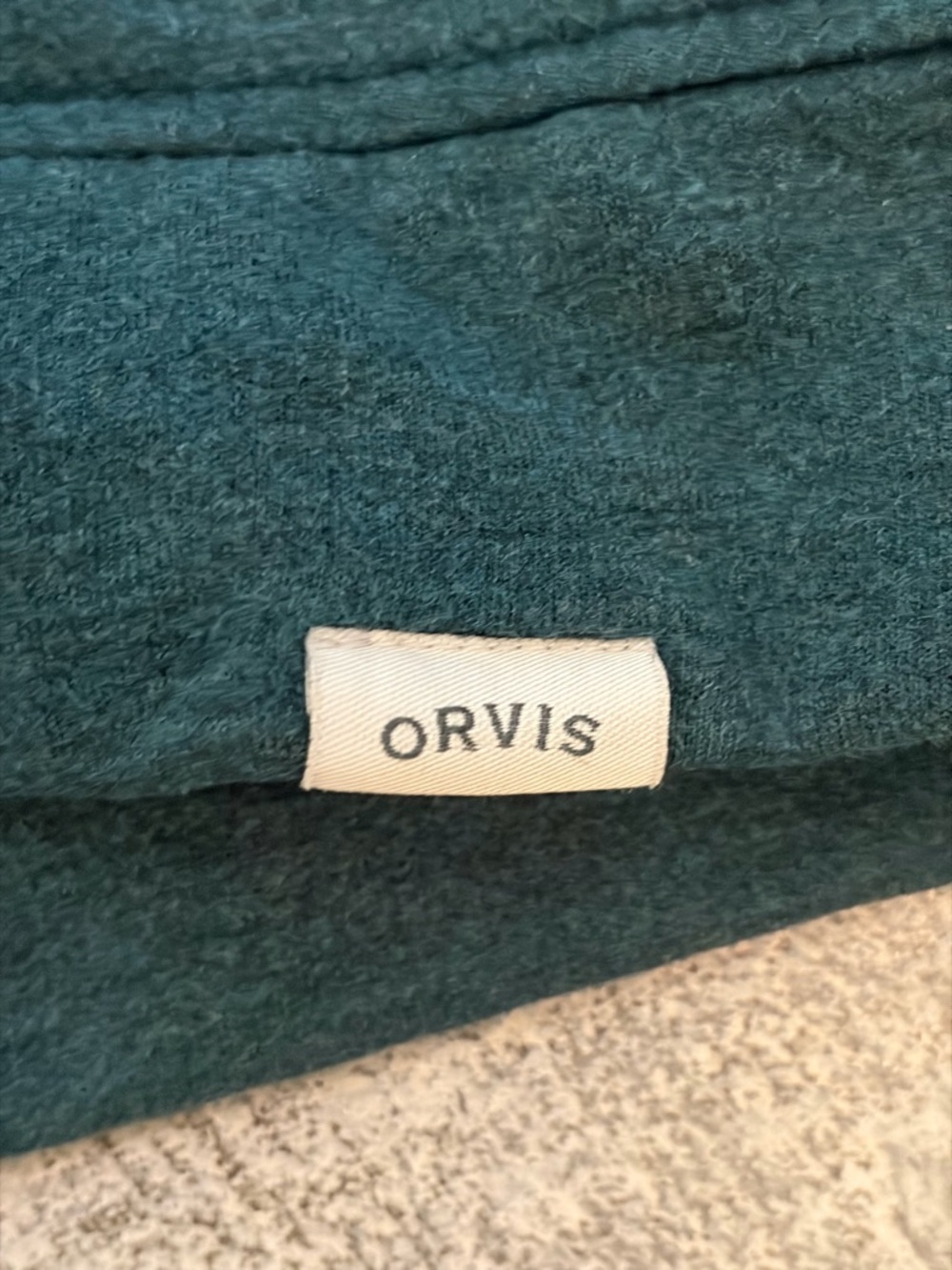 Orvis Fleece Lined Crewneck Sweatshirt Green Large Cozy Pullover - Picture 3 of 7